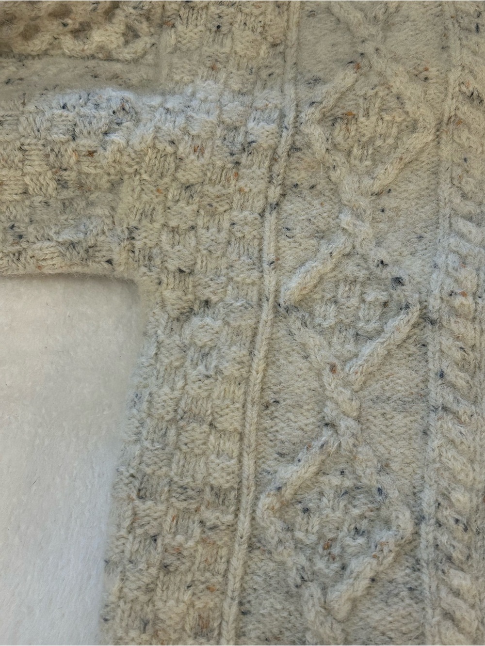 AranCrafts Ireland 100% Wool Fisherman Cable Knit Sweater Cream Size M - Picture 13 of 13